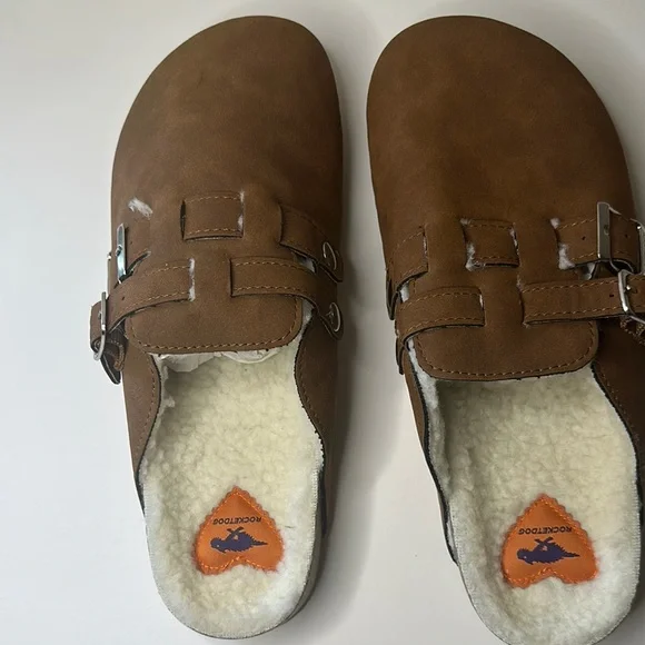 Rocket Dog Brown Slip-On Clogs with Buckles - Picture 3 of 6